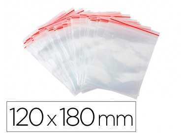 Bolsa plastico autocierre q-connect 120x180 mm paquete de 100 unidades