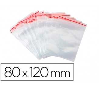 Bolsa plastico autocierre q-connect 80x120 mm paquete de 100 unidades