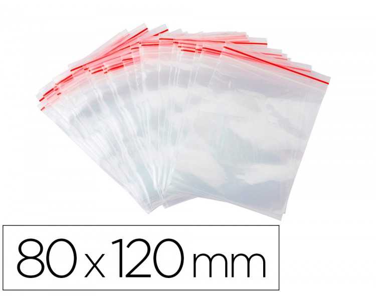 Bolsa plastico autocierre q-connect 80x120 mm paquete de 100 unidades