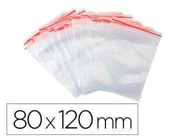 Bolsa plastico autocierre q-connect 80x120 mm paquete de 100 unidades