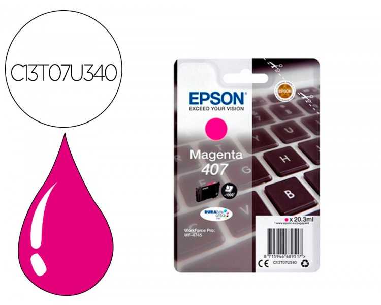 Ink-jet epson 407l clavier wf-4745 series magenta 1900 paginas