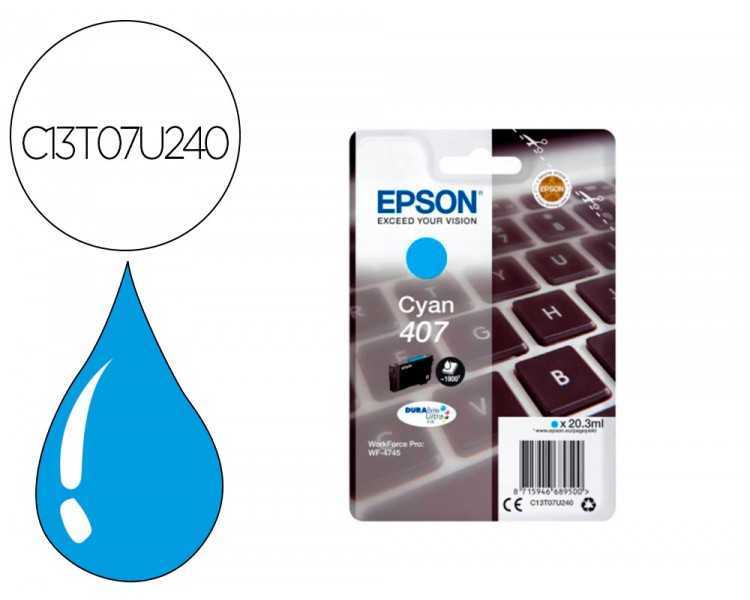 Ink-jet epson 407l clavier wf-4745 series cian 1900 paginas