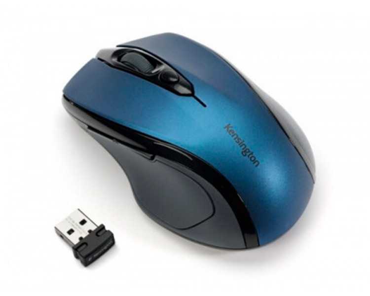 Raton kensington optico pro fit inalambrico mediano color azul