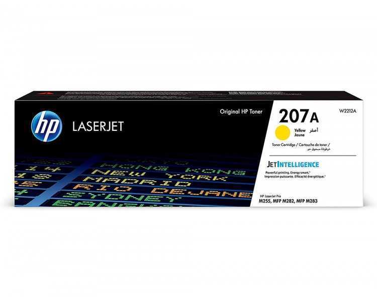 Toner hp 207a hp laserjet pro m255dw / m255nw / m282nw / m283fdn amarillo 1250 paginas