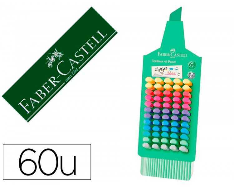 Rotulador faber fluorescente 1546 expositor de 60 unidades colores pastel surtidos