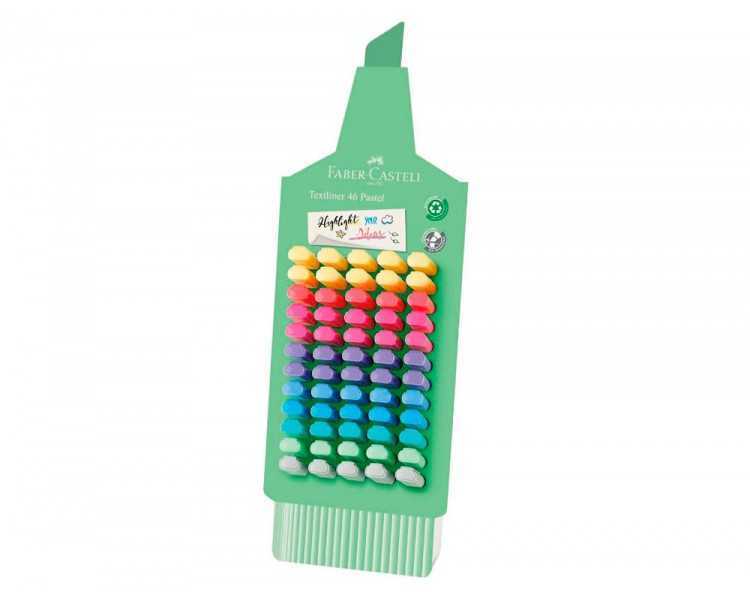 Rotulador faber fluorescente 1546 expositor de 60 unidades colores pastel surtidos