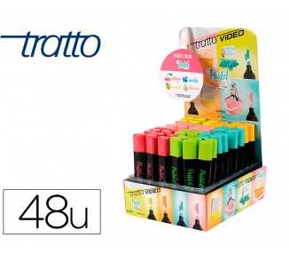 Rotulador tratto video pastel fluorescente expositor de 48 unidades colores surtidos