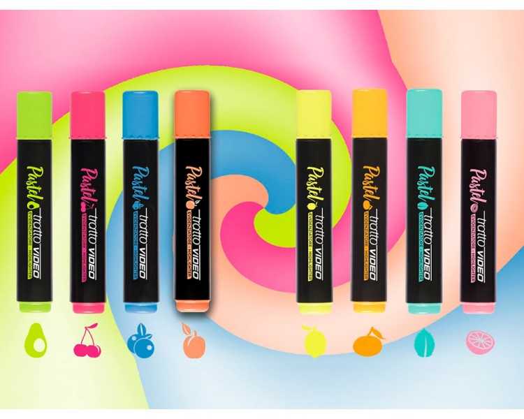 Rotulador tratto video pastel fluorescente expositor de 48 unidades colores surtidos