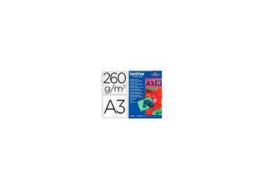 Papel fotografico brother premium plus brillo din a3 260g/m2 ink-jet pack de 20 hojas