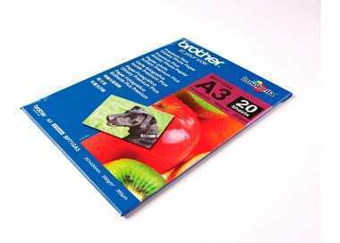 Papel fotografico brother premium plus brillo din a3 260g/m2 ink-jet pack de 20 hojas