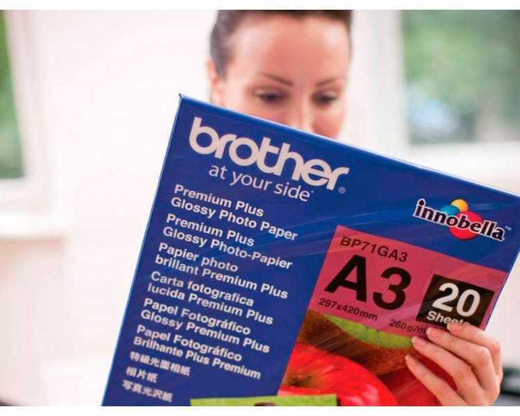 Papel fotografico brother premium plus brillo din a3 260g/m2 ink-jet pack de 20 hojas