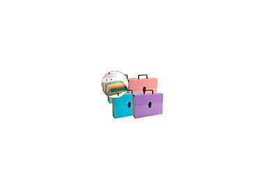 Maletin exacompta aquarel con fuelle carton forrado 18 departamentos colores surtidos Maletin exacompta aquarel con fuelle carton forrado 18 departamentos colores surtidos