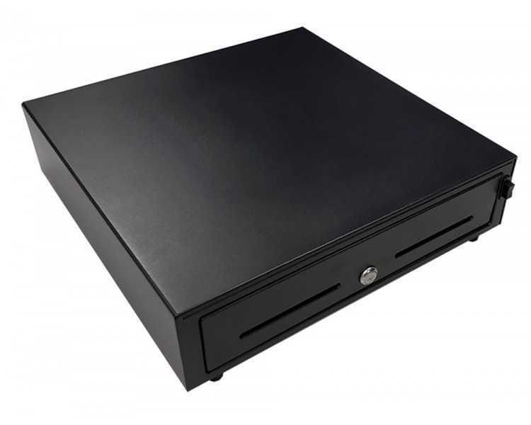 Cajon portamonedas 8 monederos 5 billeteros con llave manualnegro 410x415x110 mm