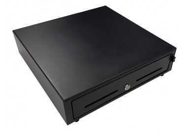 Cajon portamonedas 8 monederos 5 billeteros con llave manualnegro 410x415x110 mm