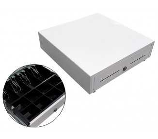 Cajon portamonedas 8 monederos 4 billeteros con llave manualblanco 410x415x110 mm