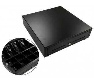 Cajon portamonedas 8 monederos 4 billeteros apertura electrica negro 410x415x110 mm