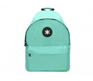 Cartera antartik mochila con asa y bolsillos con cremallera color verde menta 310x160x410 mm