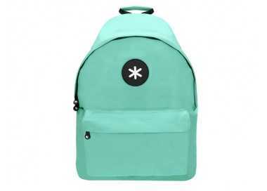 Cartera antartik mochila con asa y bolsillos con cremallera color verde menta 310x160x410 mm