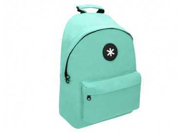 Cartera antartik mochila con asa y bolsillos con cremallera color verde menta 310x160x410 mm