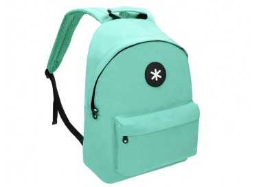 Cartera antartik mochila con asa y bolsillos con cremallera color verde menta 310x160x410 mm