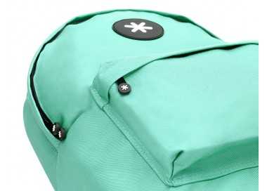 Cartera antartik mochila con asa y bolsillos con cremallera color verde menta 310x160x410 mm