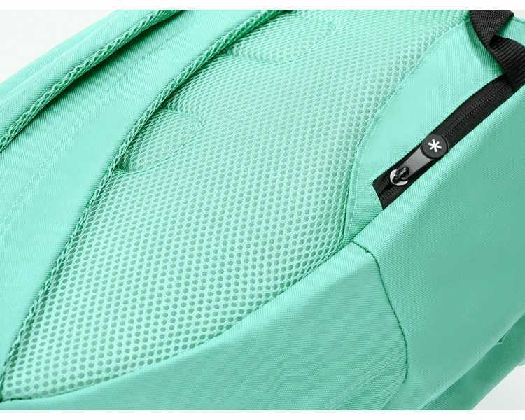 Cartera antartik mochila con asa y bolsillos con cremallera color verde menta 310x160x410 mm
