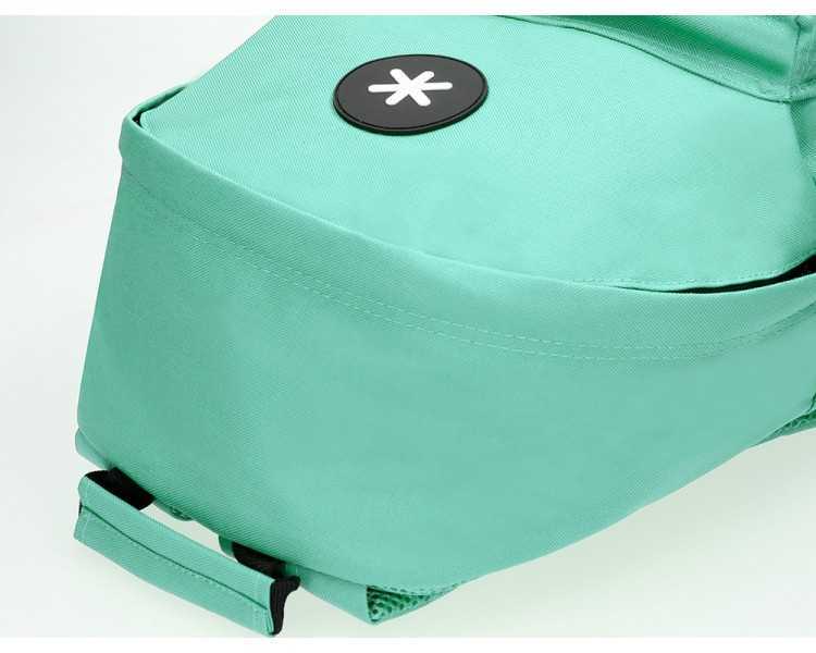 Cartera antartik mochila con asa y bolsillos con cremallera color verde menta 310x160x410 mm