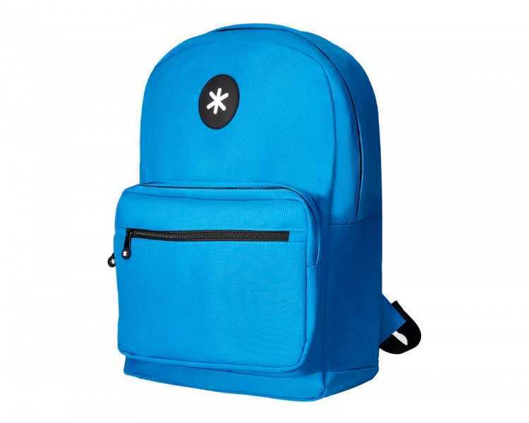 Cartera antartik mochila con asa y bolsillo frontal concremallera color azul 320x140x430 mm