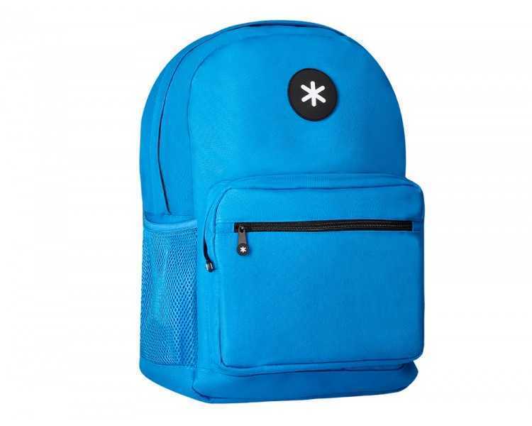 Cartera antartik mochila con asa y bolsillo frontal concremallera color azul 320x140x430 mm