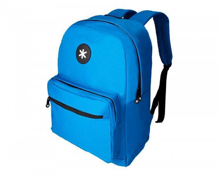Cartera antartik mochila con asa y bolsillo frontal concremallera color azul 320x140x430 mm