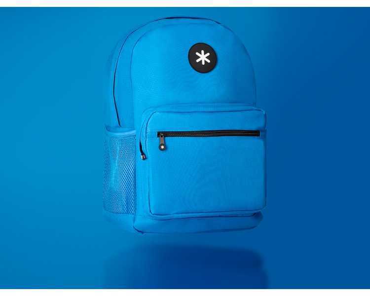Cartera antartik mochila con asa y bolsillo frontal concremallera color azul 320x140x430 mm