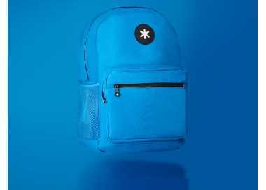 Cartera antartik mochila con asa y bolsillo frontal concremallera color azul 320x140x430 mm