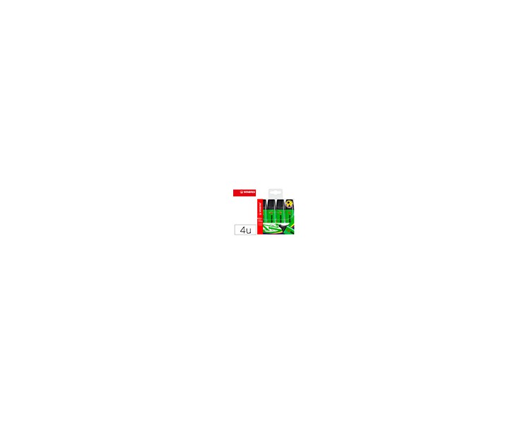 Rotulador stabilo boss fluorescente 70 verde estuche de 4 unidades