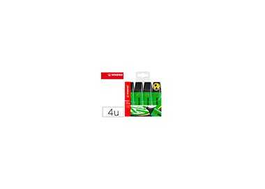 Rotulador stabilo boss fluorescente 70 verde estuche de 4 unidades