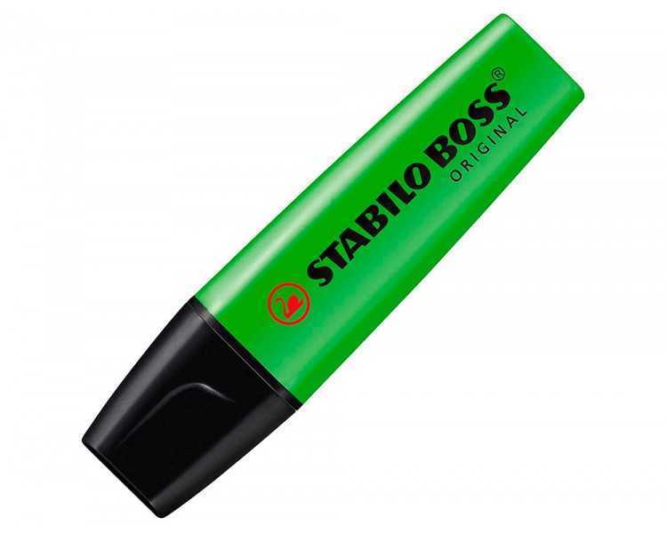 Rotulador stabilo boss fluorescente 70 verde estuche de 4 unidades
