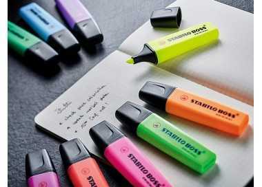 Rotulador stabilo boss fluorescente 70 verde estuche de 4 unidades
