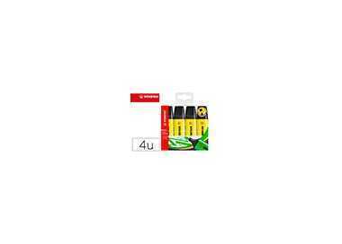 Rotulador stabilo boss fluorescente 70 amarillo estuche de 4 unidades