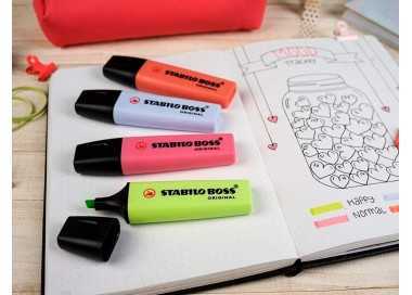Rotulador stabilo boss fluorescente 70 pastel estuche de 4 unidades colores
