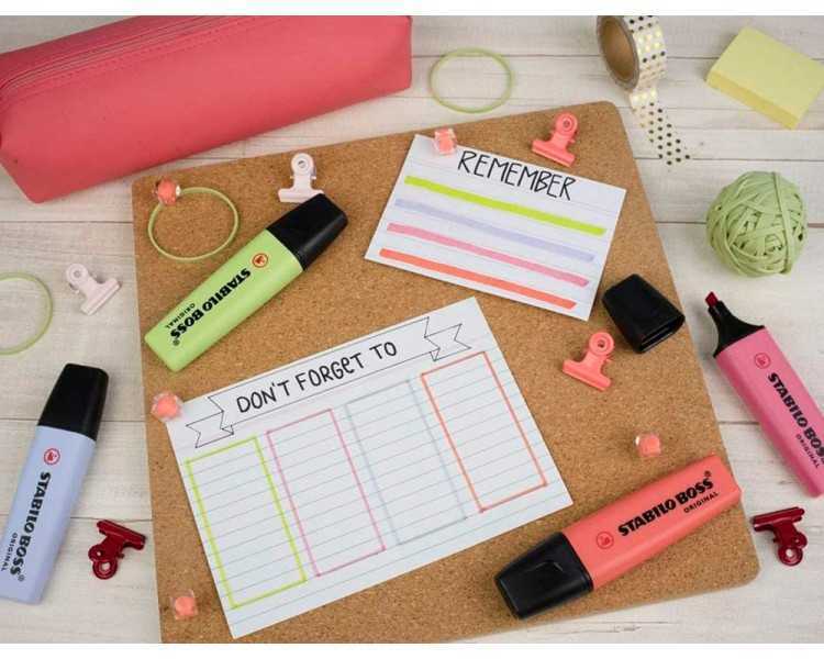 Rotulador stabilo boss fluorescente 70 pastel estuche de 4 unidades colores