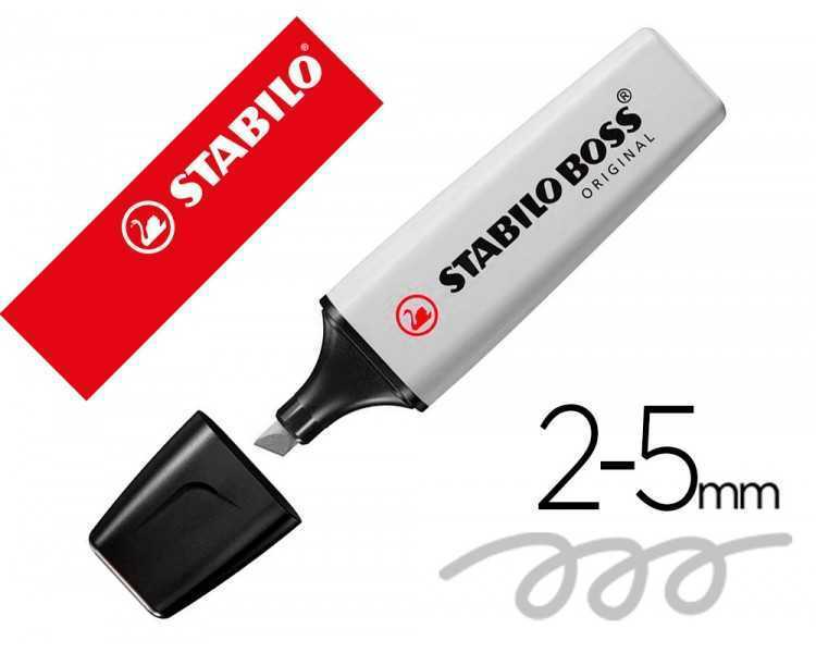 Rotulador stabilo boss fluorescente 70 pastel gris polvoriento