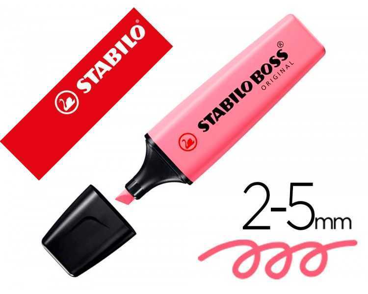 Rotulador stabilo boss fluorescente 70 pastel fucsia helado