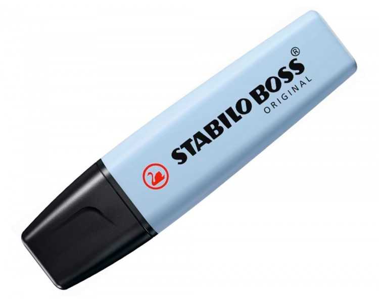 Rotulador stabilo boss fluorescente 70 pastel azul ventoso