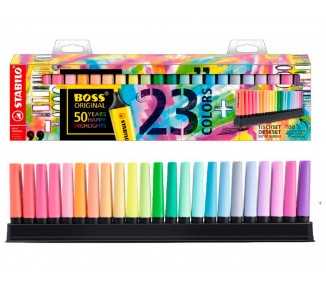 Rotulador stabilo boss fluorescente 70 deskset estuche de 23 unidades colores surtidos