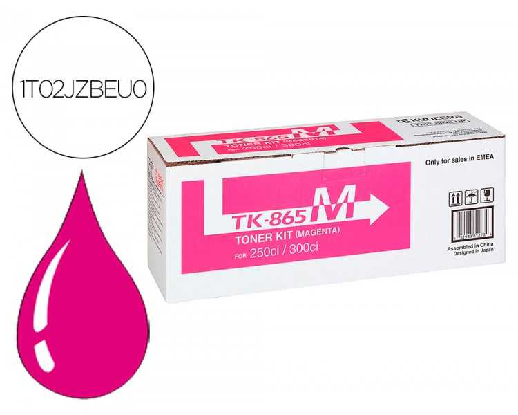 Toner kyocera -mita copiadora taskalfa 250ci/300ci magenta tk865m 12.000 paginas