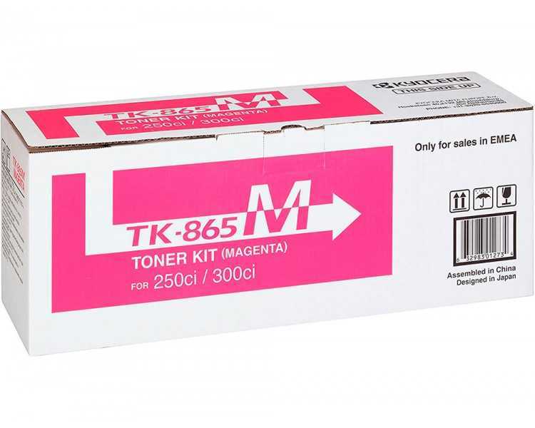 Toner kyocera -mita copiadora taskalfa 250ci/300ci magenta tk865m 12.000 paginas