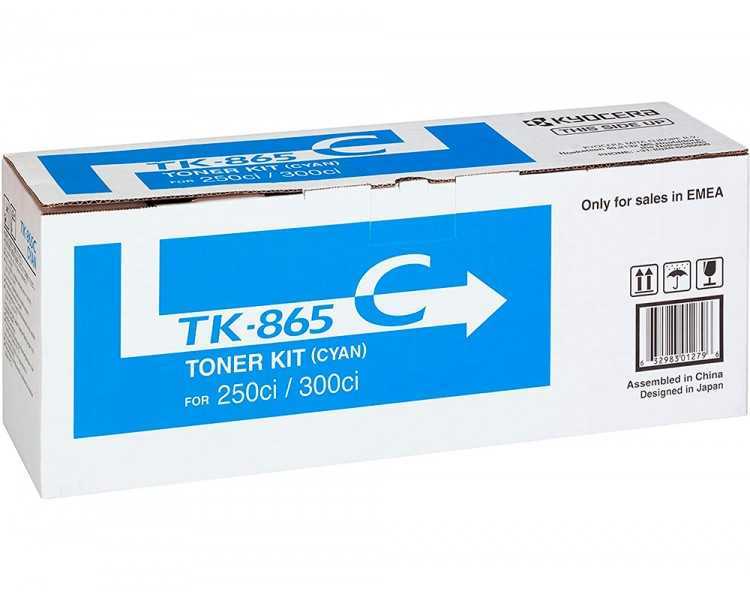 Toner kyocera -mita copiadora cian taskalfa 200ci / 300ci tk865c 12.000 paginas