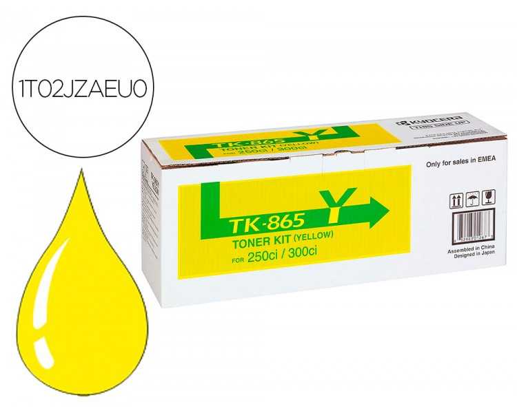 Toner tk865y kyocera -mita copiadora amarillo taskalfa 200ci / 300ci 12.000 paginas