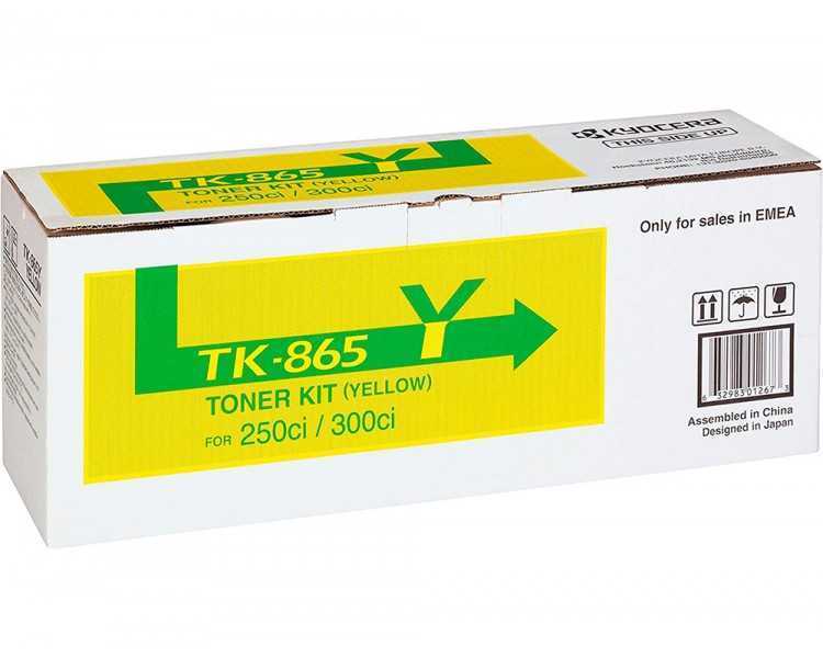 Toner tk865y kyocera -mita copiadora amarillo taskalfa 200ci / 300ci 12.000 paginas