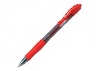 Boligrafo pilot g-2 rojo tinta gel retractil sujecion de caucho en blister