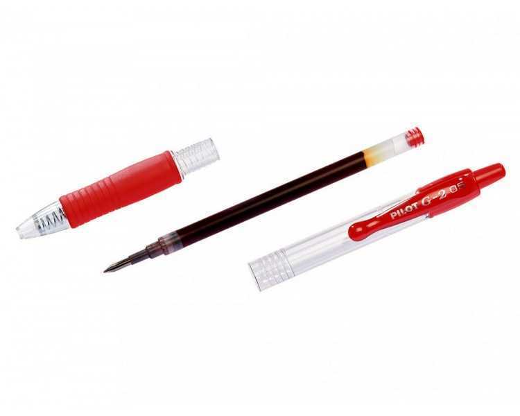 Boligrafo pilot g-2 rojo tinta gel retractil sujecion de caucho en blister